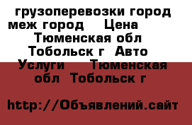 грузоперевозки город меж город. › Цена ­ 350 - Тюменская обл., Тобольск г. Авто » Услуги   . Тюменская обл.,Тобольск г.